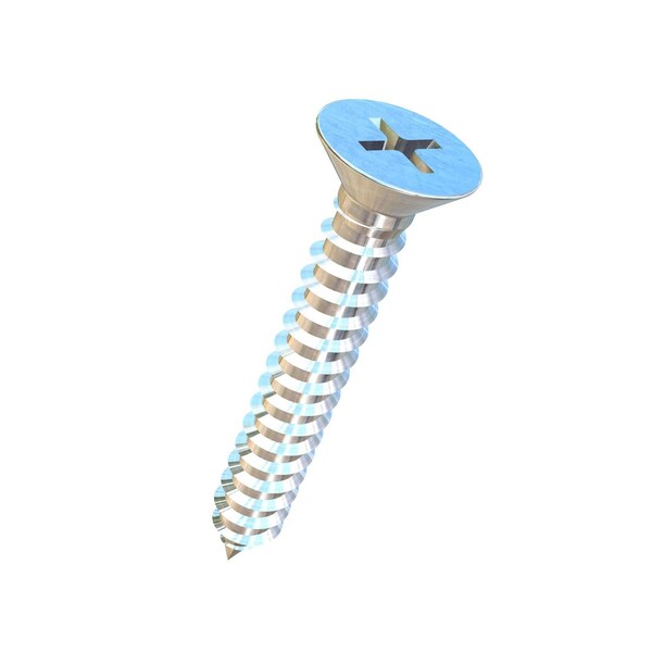 Allied Titanium Sheet Metal Screw, #10 x 1-1/4 in, Plain Titanium Flat Head Phillips Drive 0001321 - main